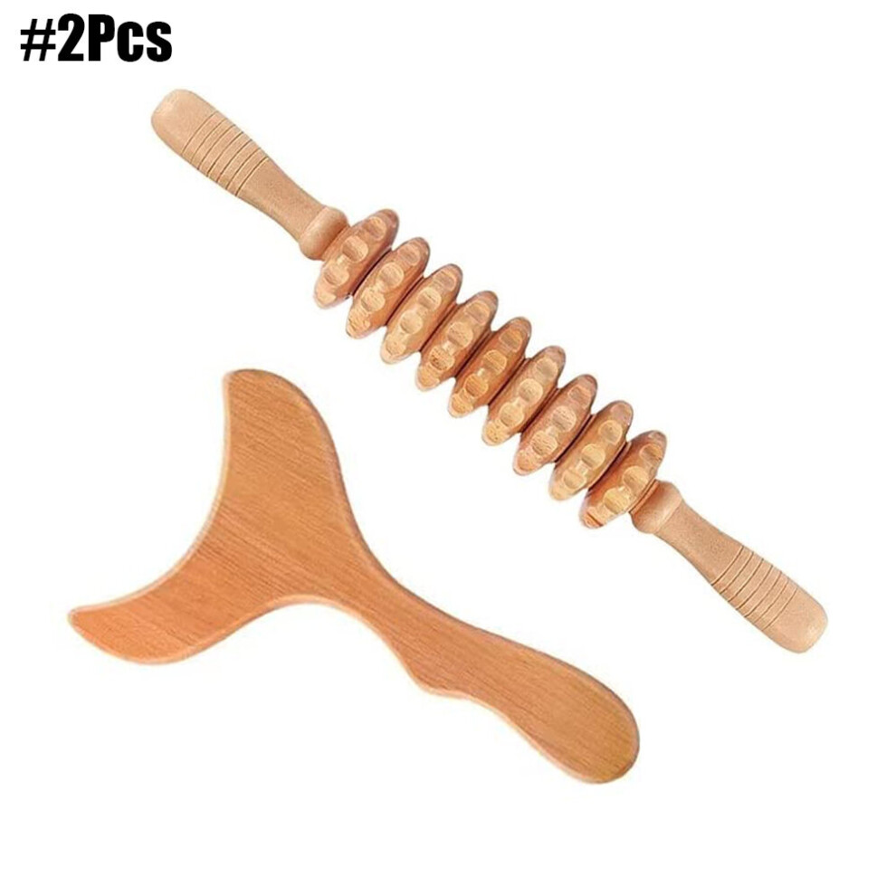Dechoicelife Beige (A-) Wood Therapy Massage Tools, Wood Lymphatic Drainage Massage Tools Set For Body Sculpting, Maderoterapia Kit For Anticellulite