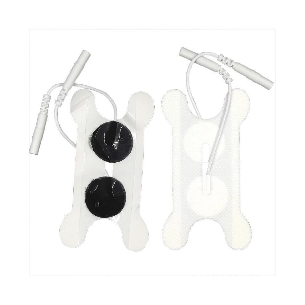 Dechoicelife (A-10Pcs Tail 2Mm) 10Pcs Electrode Pads Physiotherapy Tens Patches Reusable Large Accessories Conductive Gel Ems Pulse Acupuncture Body Massager