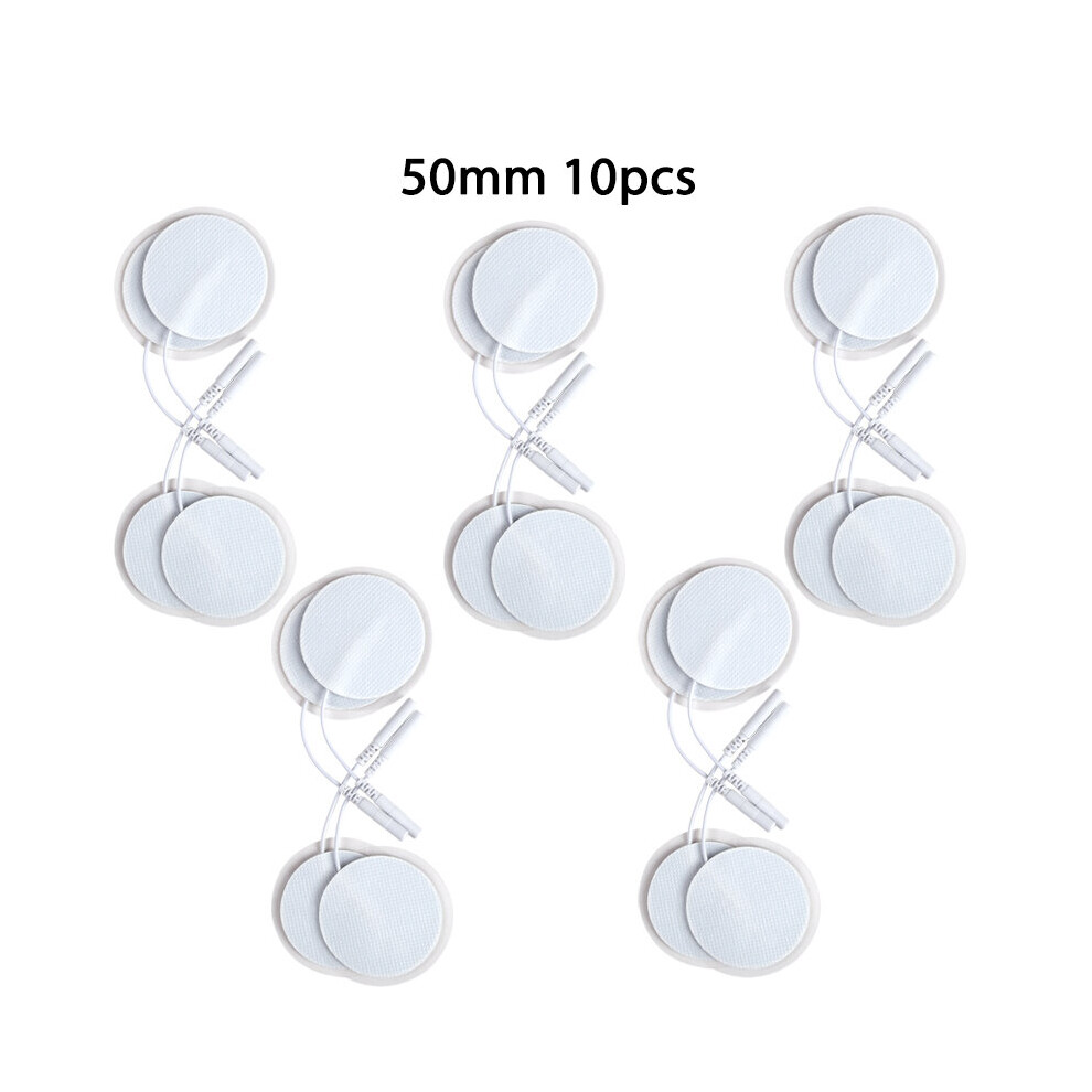 Dechoicelife (A-10Pcs Round 50Mm) 10Pcs Electrode Pads Physiotherapy Tens Patches Reusable Large Accessories Conductive Gel Ems Pulse Acupuncture Body Massager
