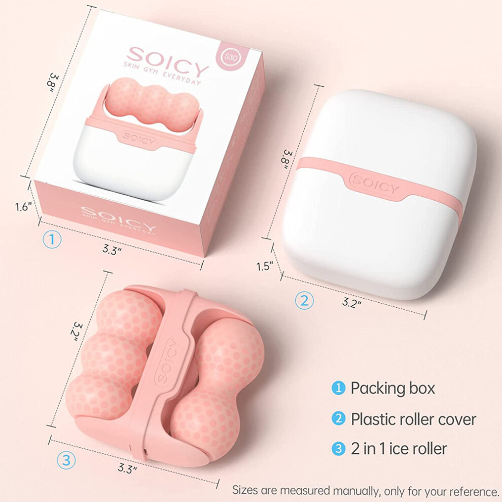 Dechoicelife Pink (A-) Ice Roller For Face Cold Compress Therapy Massager Pain Relief Skin Rejuvenation V Shape Beauty Care Skin Cooling Massage Roller