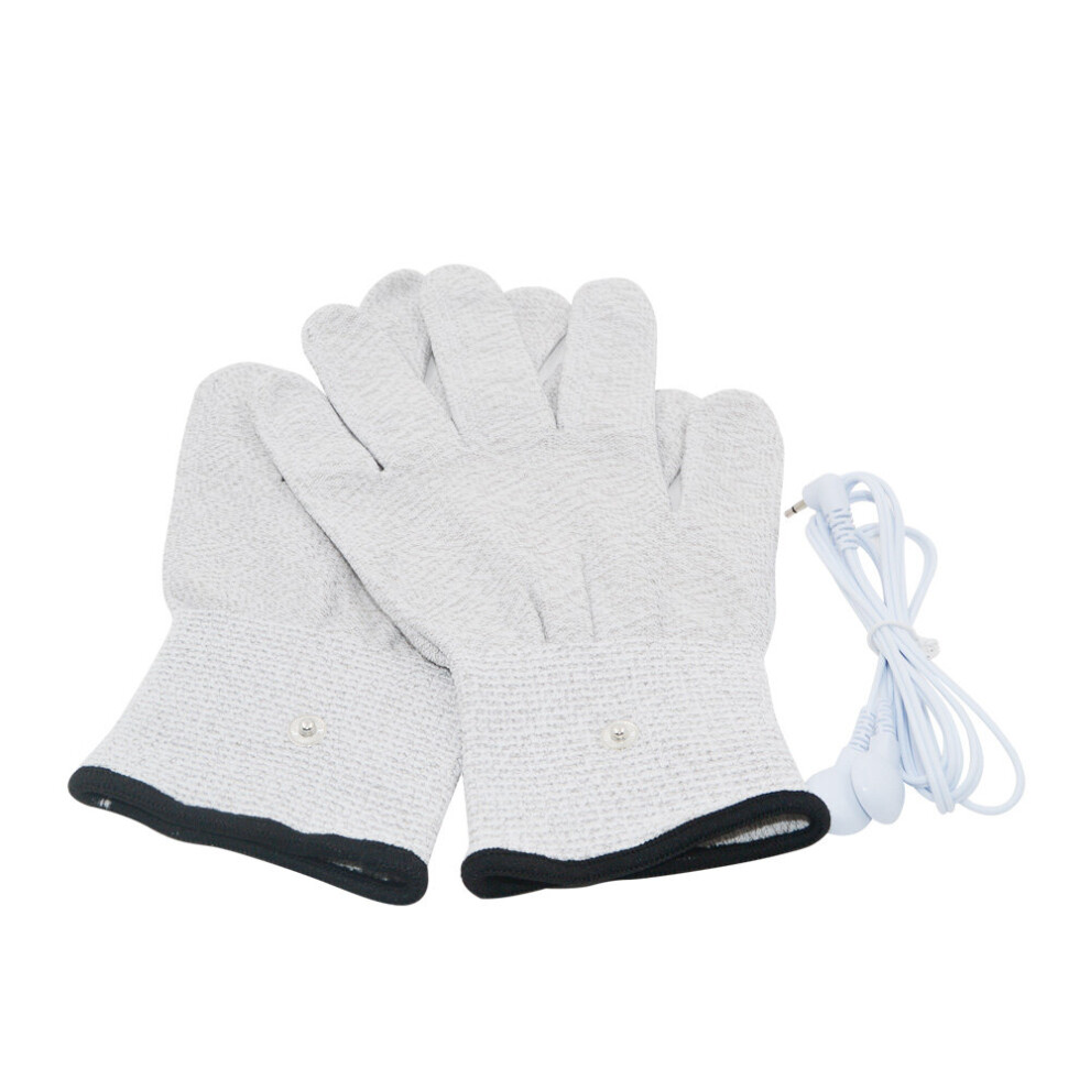 Dechoicelife (A-Gloves With Cable) 1 Pair Massage Socks Therapy Gloves Conductive Fiber Ems Accessories Prevent Rheumatism Electrode Stimulation Tens Drop
