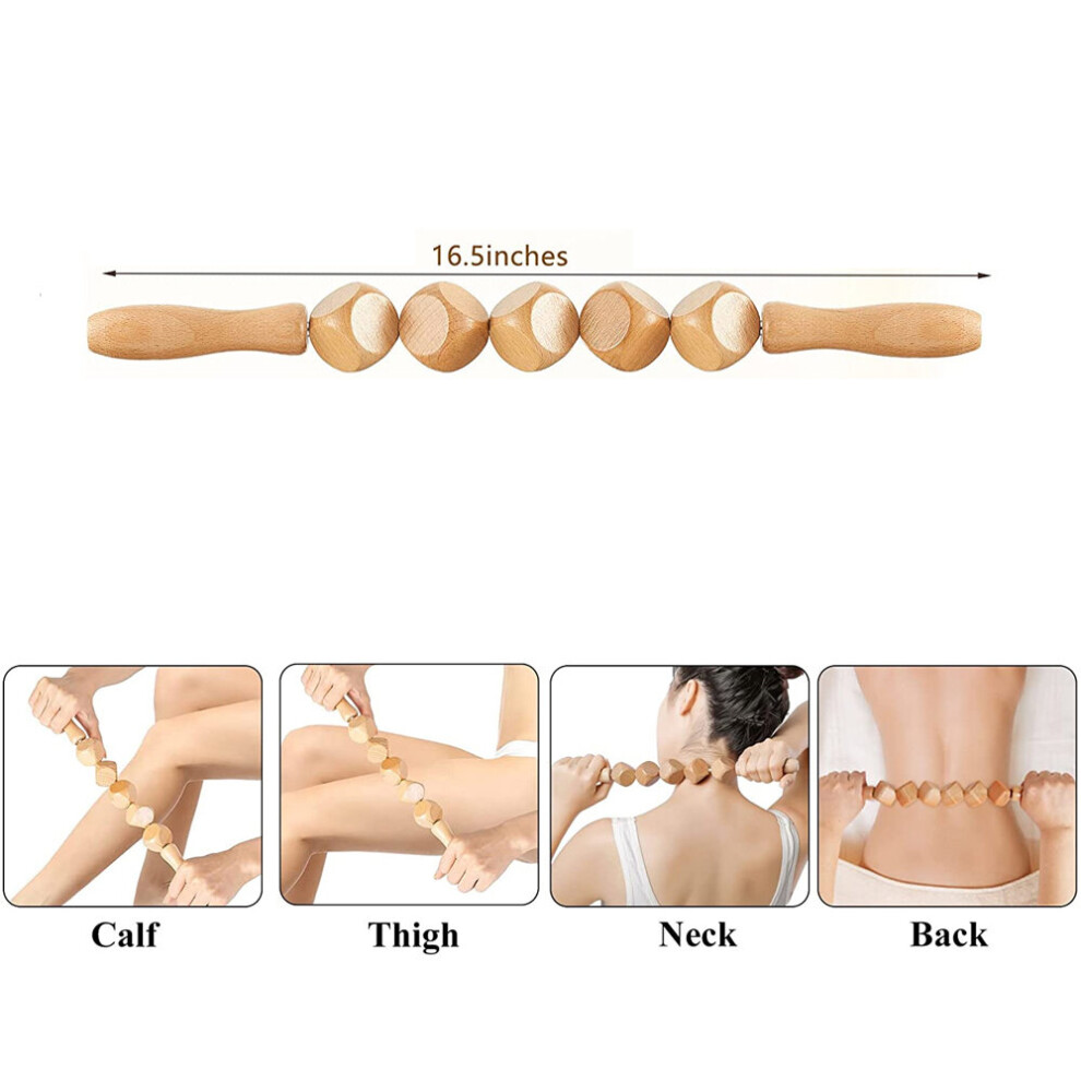Dechoicelife (A-2) Wood Therapy Massage Tools,Wooden Massage Muscle Roller Stick,Maderoterapia Colombiana,Lymphatic Drainage Massager