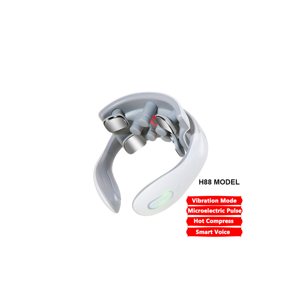 Dechoicelife (A-Type1) 3 In 1 Neck Massager Instrument Tens Pulse Vibrator Hot Compress Muscle Massage Relaxation Treatment Treat Cervical Spine Pain
