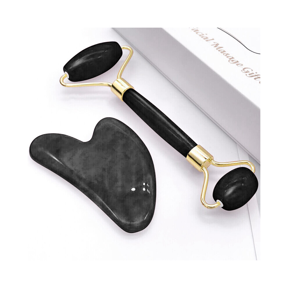 Dechoicelife Black (A-Combination ) Natural Massager For Face Gouache Scraper For Face Massager Jade Roller Guasha Scraper For Face Microniddle Roller Face Gua Sha