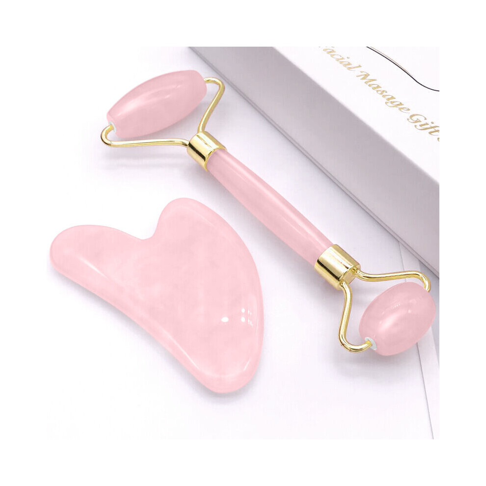 Dechoicelife Pink (A-Combination ) Natural Massager For Face Gouache Scraper For Face Massager Jade Roller Guasha Scraper For Face Microniddle Roller Face Gua Sha