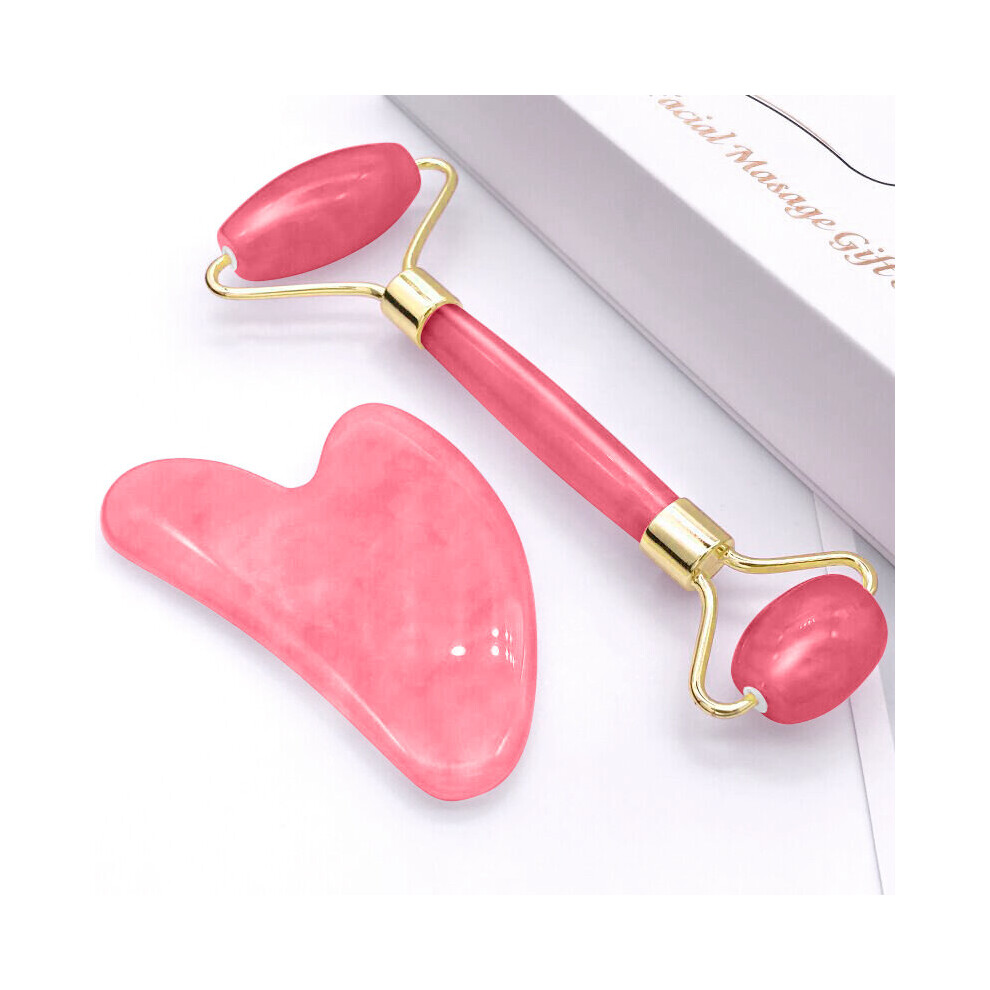Dechoicelife (A-Combination Rose) Natural Massager For Face Gouache Scraper For Face Massager Jade Roller Guasha Scraper For Face Microniddle Roller Face Gua Sha