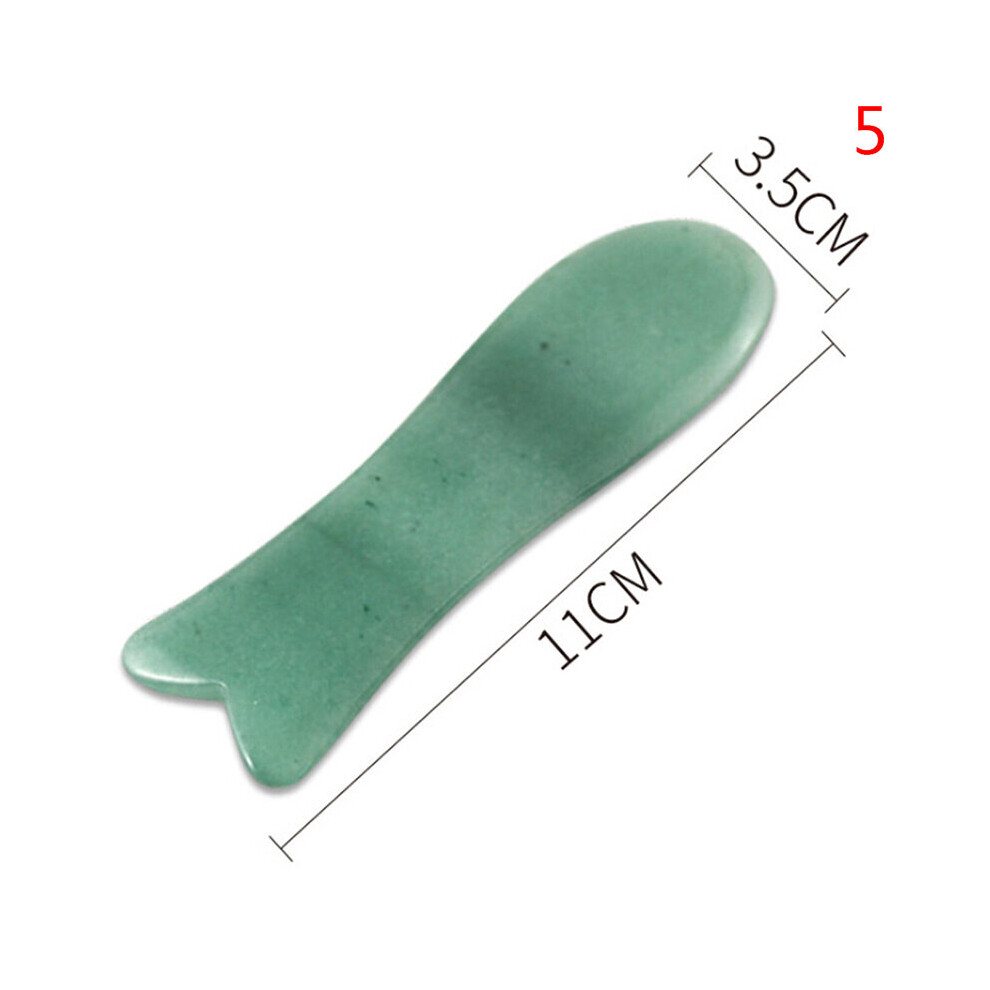 Dechoicelife (A-Orange) 1Pc Natural Aventurine Jade Stone Guasha Massage Tool Spa Therapy Gua Sha Massager Chinese Gua Sha Tools For Body Healthcare