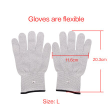 (a-L gloves and cable) TENS EMS Electrode Electric Glove Sock Bracer Cable Conductive Silver Fiber for Body Massage Healthy Pads Phycical Therapy