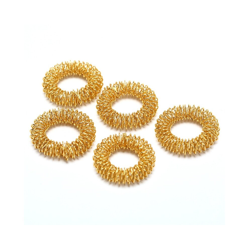 Dechoicelife (A-Gold) 5Pcs Finger Massage Ring Acupuncture Ring Health Care Body Massager Relax Hand Massage Finger Lose Weight
