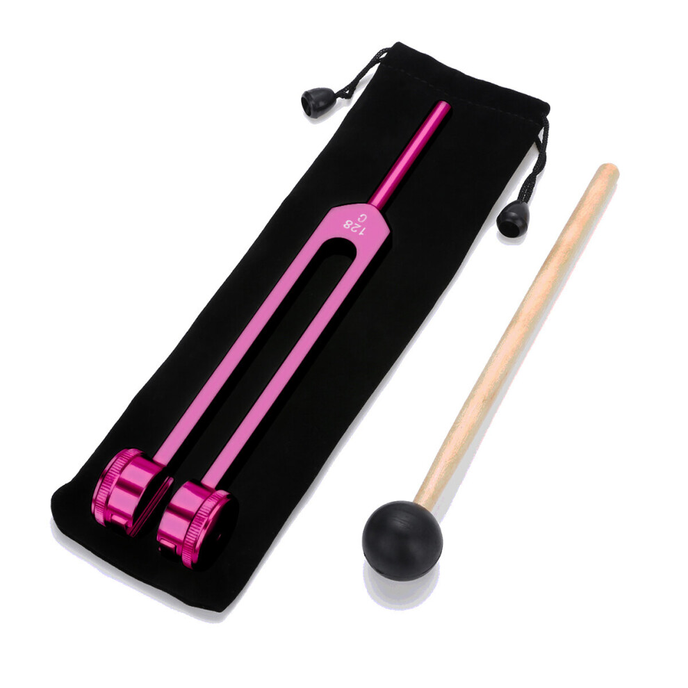 Dechoicelife Red (A-) 128Hz Medical Neurological Massager Tuning Fork Mallet Chakra Hammer Vibe Set For Sound Healing Therapy Nerve System Test Tool