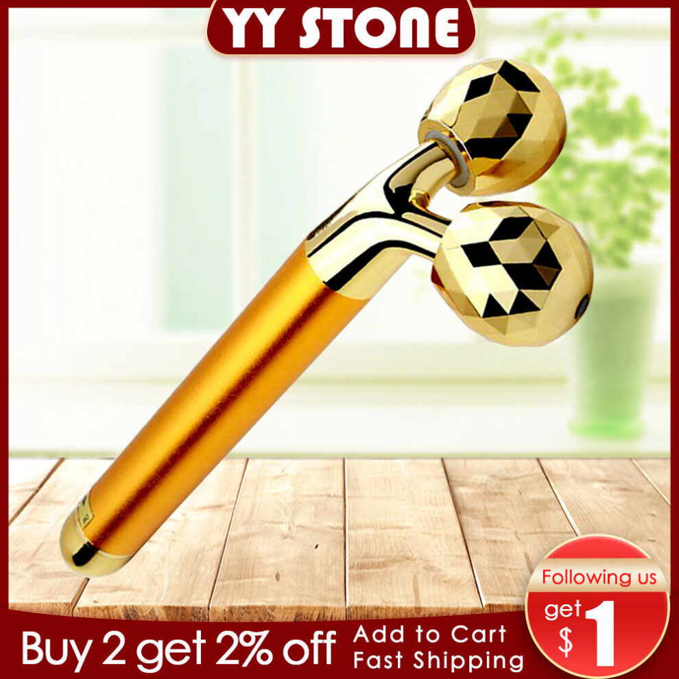Dechoicelife Lift Tightening 24K Beauty Bar V Face Artifact Face-Lift Stick Anti Eye Wrinkle Tightening Roller Facial Body Massage Beauty Bar