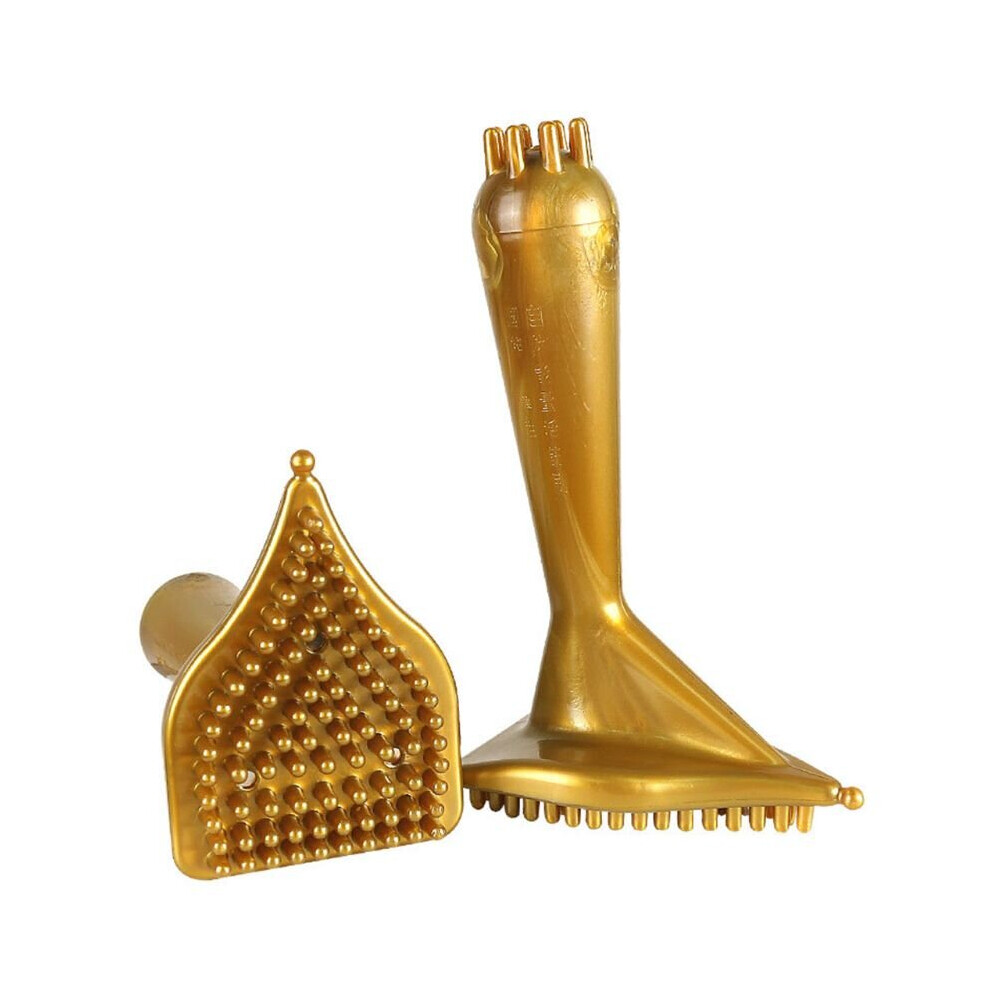 Dechoicelife Gold Handheld Meridian Massage Triangle Brush Relieve Fatigue Magnetic Body Scraping Massager Muscle Therapy Acupuncture Gua Sha