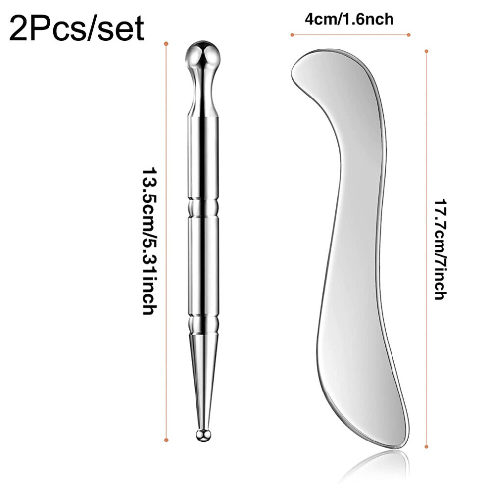Dechoicelife Red (A-Rose ) Stainless Steel Deep Tissue Gua Sha Massage Tool Manual Acupuncture Pen Scraping Tool Massage Acupressure Bar For Body Relaxing