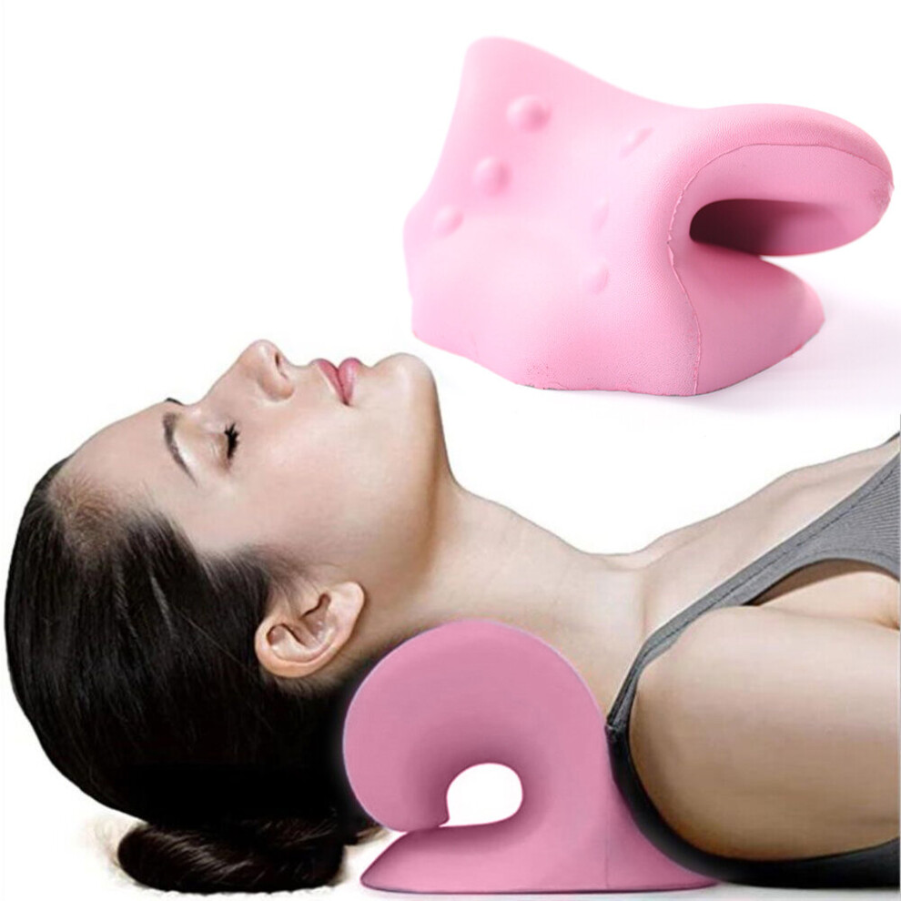 Dechoicelife Cervical Traction Device Chiropractic Pillow Neck Massage Pillow Neck And Shoulder Relax
