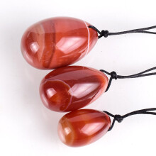 (a-drill set 3 pcs) Natural Agate Egg Yoni Massage Tool Set Stone Crystal Mineral Carnelian Ball Kegel Exercise Pelvic Floor Muscle Health Care