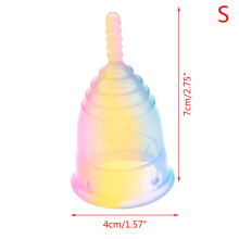 (a-White) Portable Menstrual Cup Medical Silicone Leak-proof Lady Women Menstrual Period Cup With Storage Case Feminine Hygiene Product