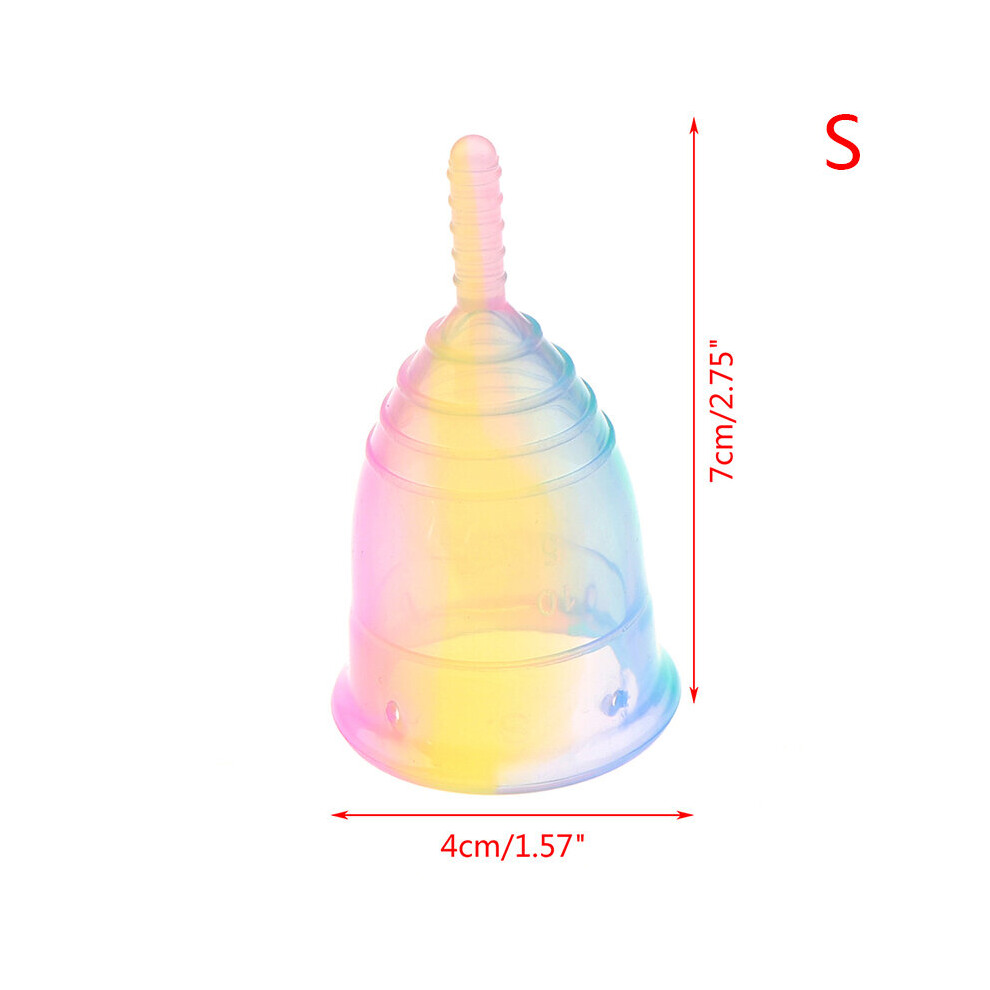 Dechoicelife White (A-) Portable Menstrual Cup Medical Silicone Leak-Proof Lady Women Menstrual Period Cup With Storage Case Feminine Hygiene Product