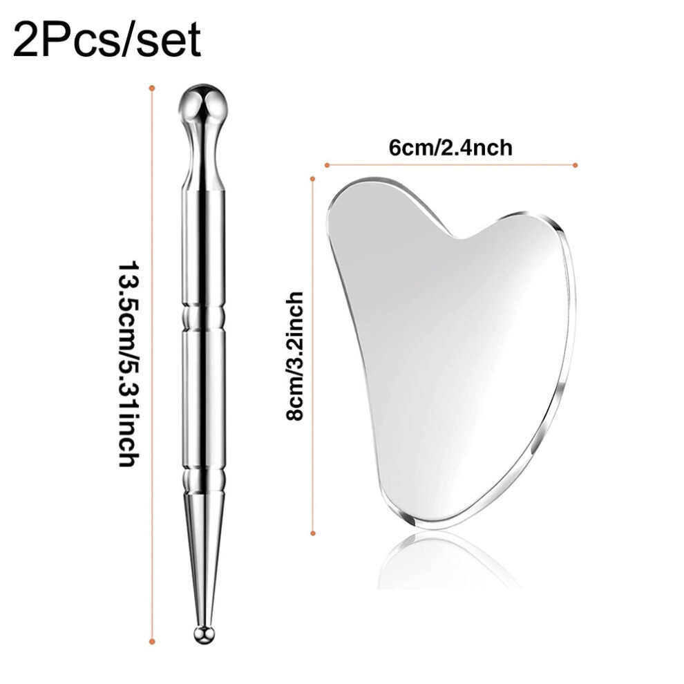 Dechoicelife (A-Wine Red) Stainless Steel Deep Tissue Gua Sha Massage Tool Manual Acupuncture Pen Scraping Tool Massage Acupressure Bar For Body Relaxing