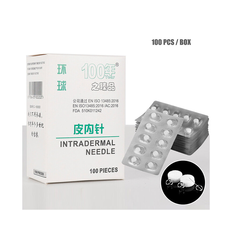 Dechoicelife 100Pcs/Box Stainless Steel Acupuncture Needle For Single Use Intradermal Press Needle Disposable Embedded Skin Needles