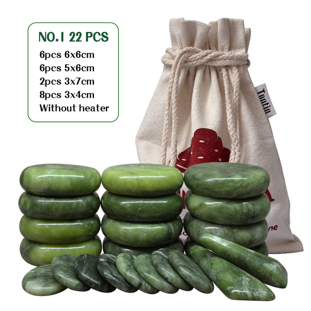 Dechoicelife (A-No1 No Heater) Tontin Jade Glaze Hot Stone Massage Set Spa Massager Stone Beauty Salon Massaging Hot Stones For Massager Spine Basalt Lava