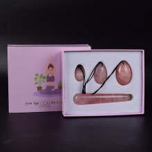 (a-Eggs-wand with Box) Natural Rose Quartz Yoni Egg Jade Eggs Women Kegel Exerciser Vaginal Muscles Tightening Ball Crystal Yoni Wand Kegel Eggs