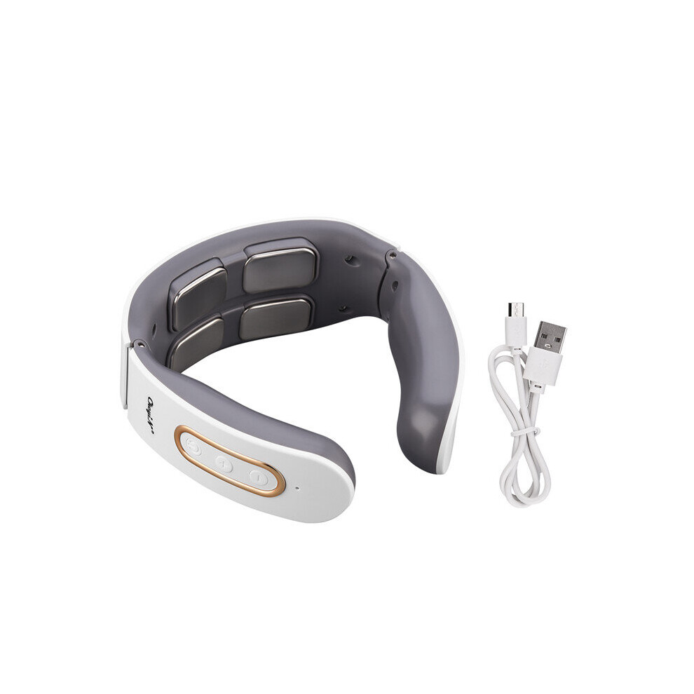 Dechoicelife (A-Am268w) Professional 4 Massage Heads Neck Massager Hot Compress Pulse Kneading Shoulder Massager Deep Tissue Pain Relieve Fatigue Office