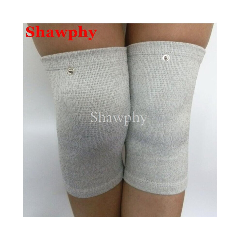 Dechoicelife 1Pairs Conductive Fiber Electrode Massage Kneepads Tens Kneepads With Jack 2.5Mm Lead Wire Connecting Cable