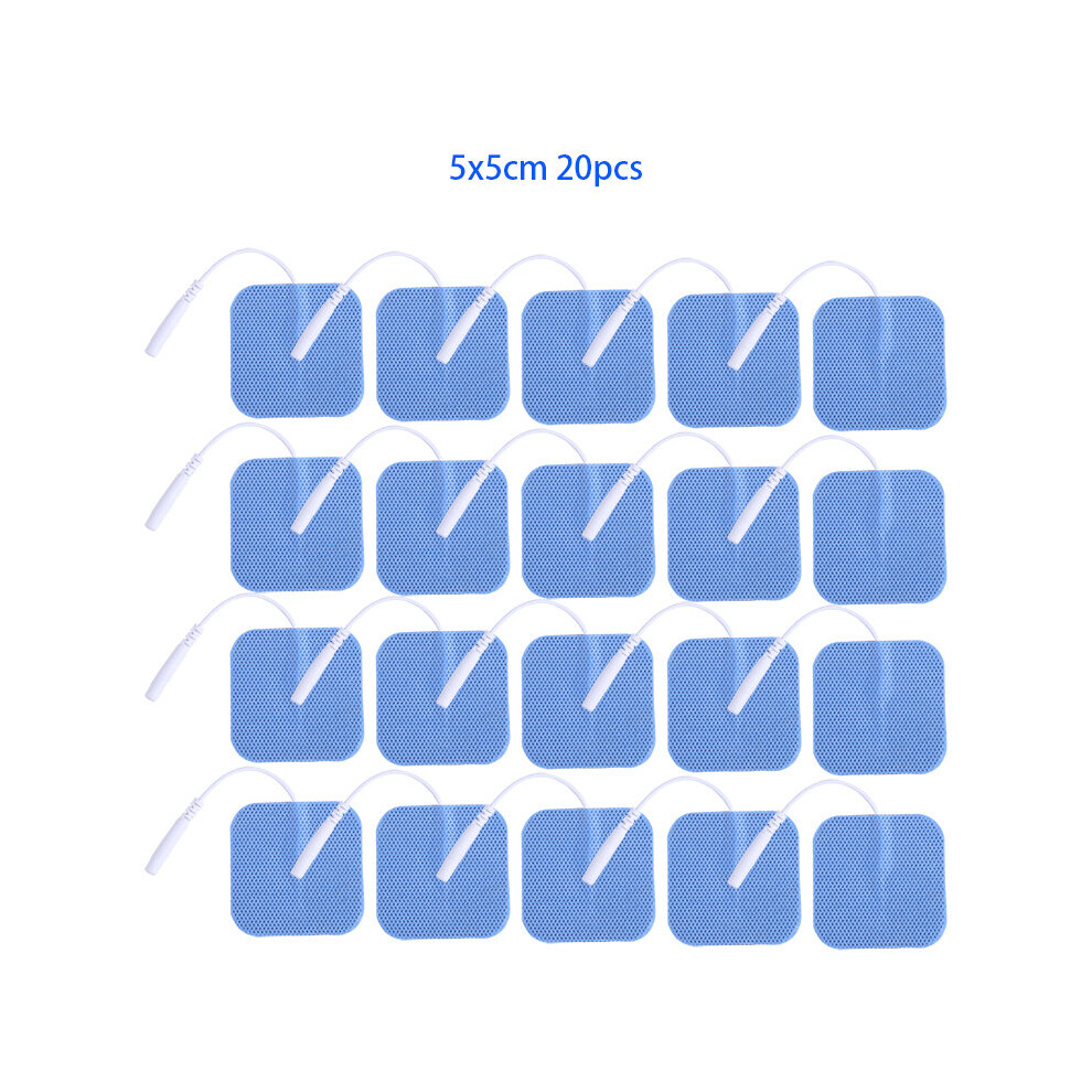 Dechoicelife Blue (A-20Pcs 5X5cm ) 20Pcs Electrode Pads Tens Ems Nerve Muscle Stimulator Electrode Pads Gel For Acupuncture Physiotherapy 2Mm Plug Machine Patch