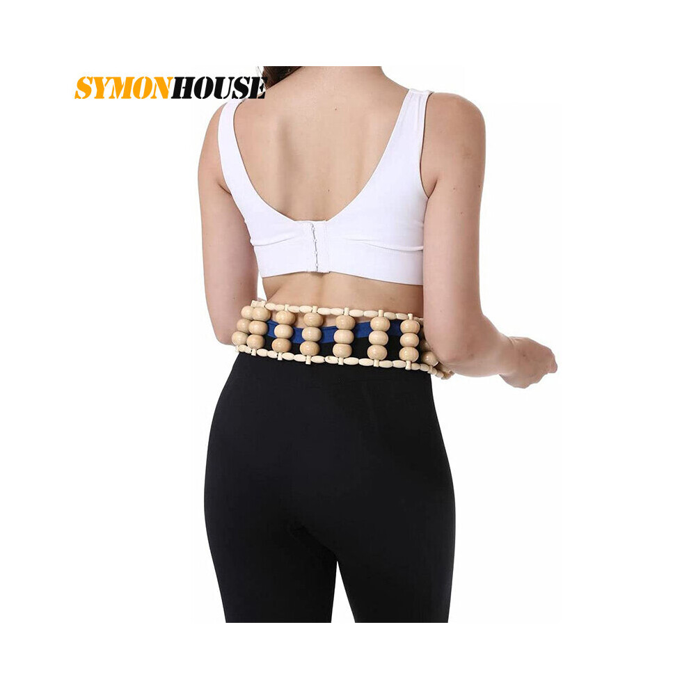 Dechoicelife Wood Back Massager Roller Rope Wooden Therapy Lymphatic Anti Cellulite Muscle Recovery Massage Tool For Body Back Pain Relief