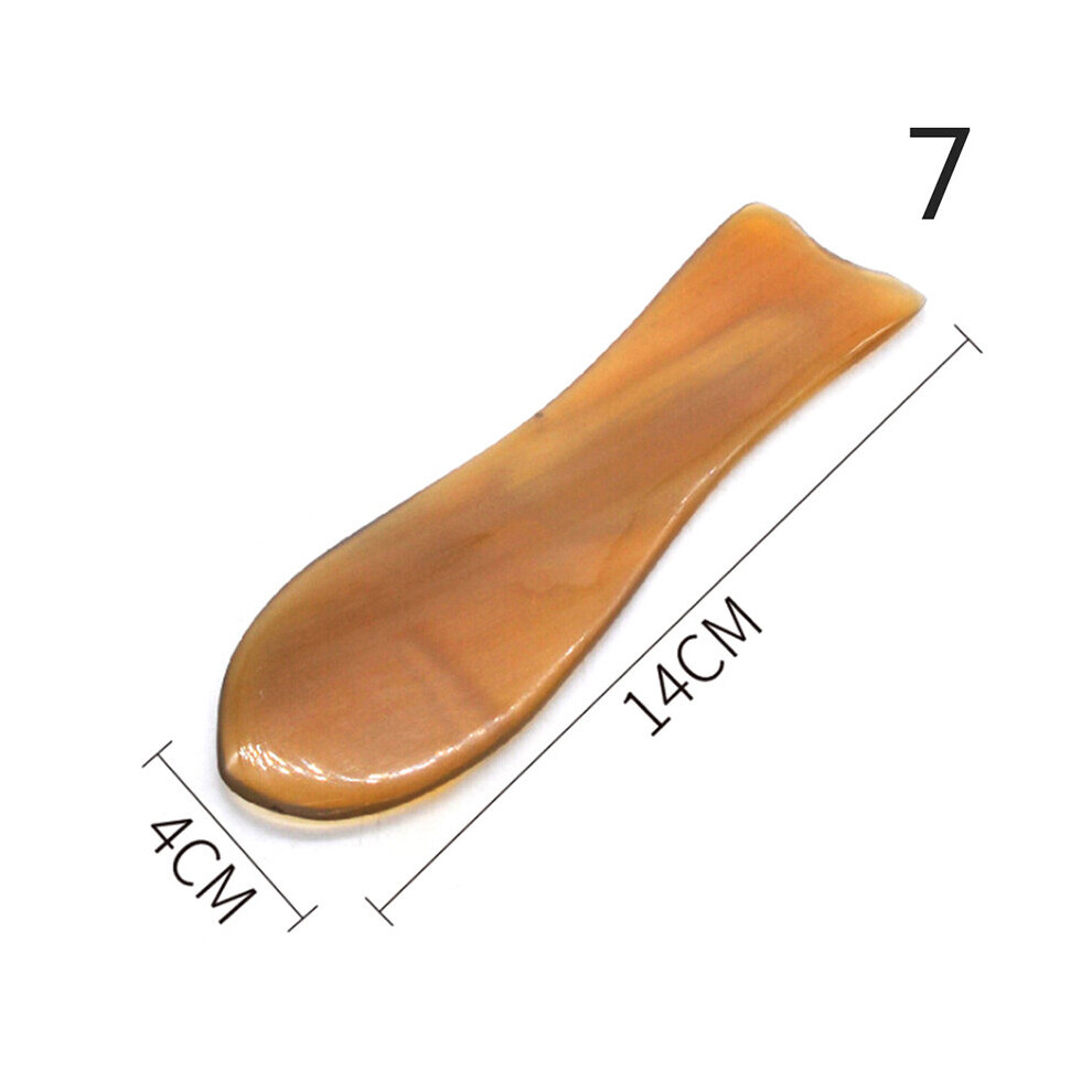 Dechoicelife Black (A-Natural ) Gouache Scraper Natural Stone Gua Sha Massage Comb Head Body Meridian Scraping Reflexology Blood Circulation Jade Therapy Tools