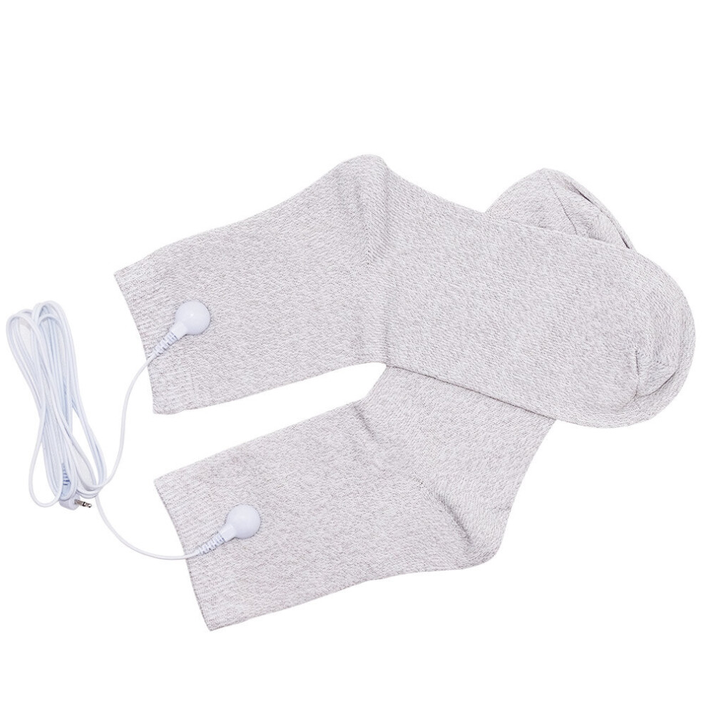 Dechoicelife Silver (A-2 Socks 1 Wire) Conductive Fiber Electrode Tens Socks Conductive Slivery Fiber Massage Socks For Tens Ems Unit Physiotherapy Accessories
