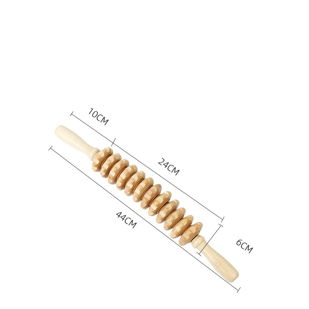 Dechoicelife Wood Therapy Roller Massage Tool Handheld Cellulite Trigger Point Stick Lymphatic Drainage Anti Cellulite Muscle Release Roller