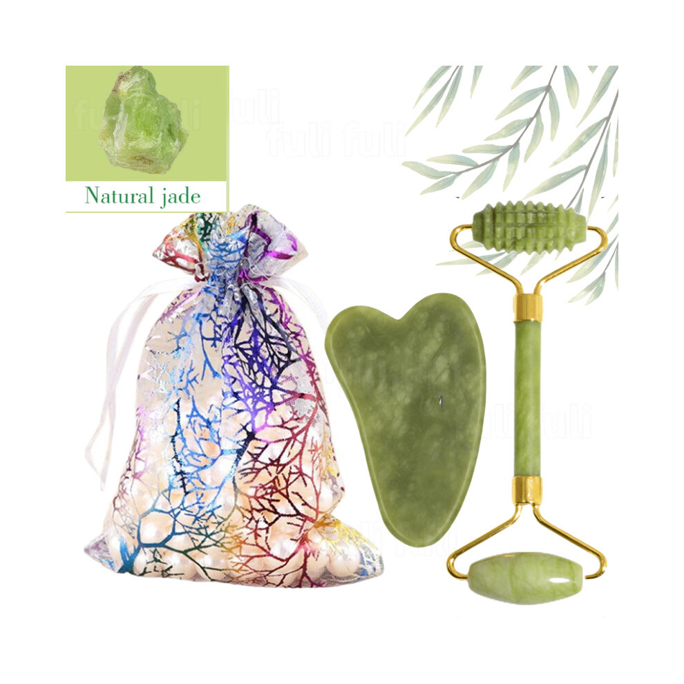 Dechoicelife Beige (A-) Natural Gua Sha Massager For Face Jade Roller Massager Guasha Scraper For Face Gouache Scraper Face Microniddle Roller Massage