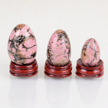 (a-3 pcs undrill) Natural Rhodonite Yoni Egg Set Original Stone Quartz Chakra Healing Ball Yoga Kegel Exercise Pelvic Floor Muscle Training Tool