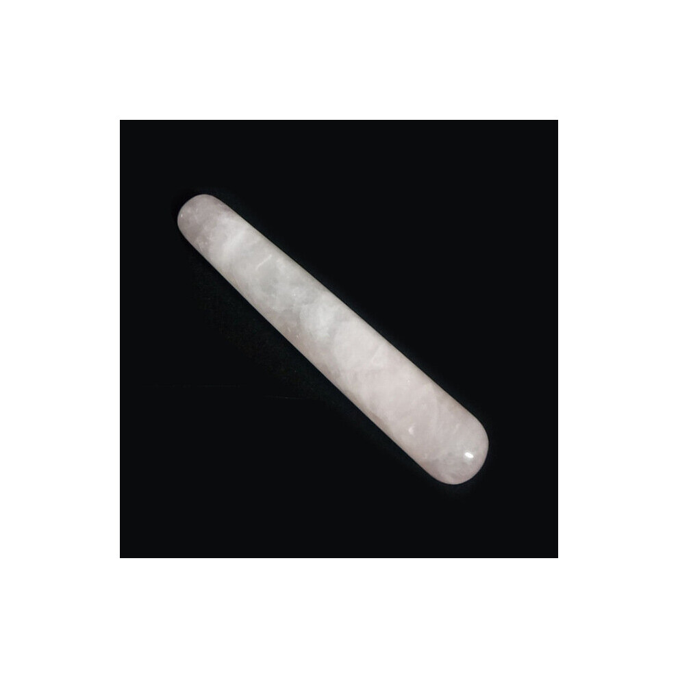 Dechoicelife White (A- Rose Quartz) Natural Rose Quartz Yoni Wands Jade Crystal Massage Wand Vaginal Muscles Tightening Massage Stone Guasha Tool Acupoint Massager