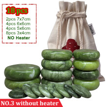 (a-NO3 No Heater) Green Jade glaze hot stone massage Set massager back massageador Health Care stones for massage spine basalt lava stone spa
