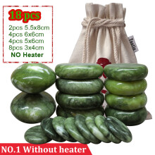 (a-NO1 No Heater) Green Jade glaze hot stone massage Set massager back massageador Health Care stones for massage spine basalt lava stone spa