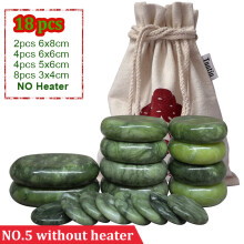 (a-NO5 NO heater) Green Jade glaze hot stone massage Set massager back massageador Health Care stones for massage spine basalt lava stone spa
