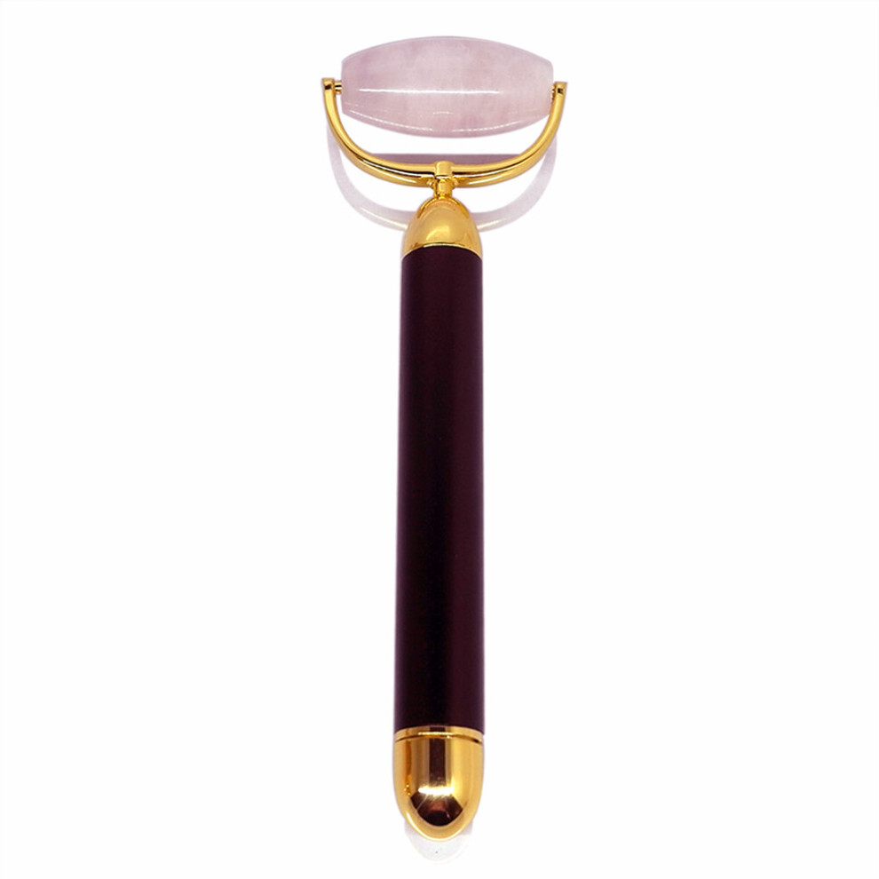 Dechoicelife (A-Without Box) Rose Quartz 24K Beauty Bar V Face Artifact Face-Lift Stick Anti Eye Wrinkle Tightening Roller Facial Body Massage Beauty Bar