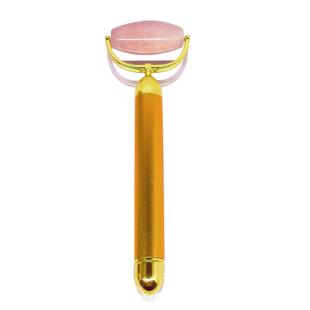 Dechoicelife White (A-) Rose Quartz 24K Beauty Bar V Face Artifact Face-Lift Stick Anti Eye Wrinkle Tightening Roller Facial Body Massage Beauty Bar