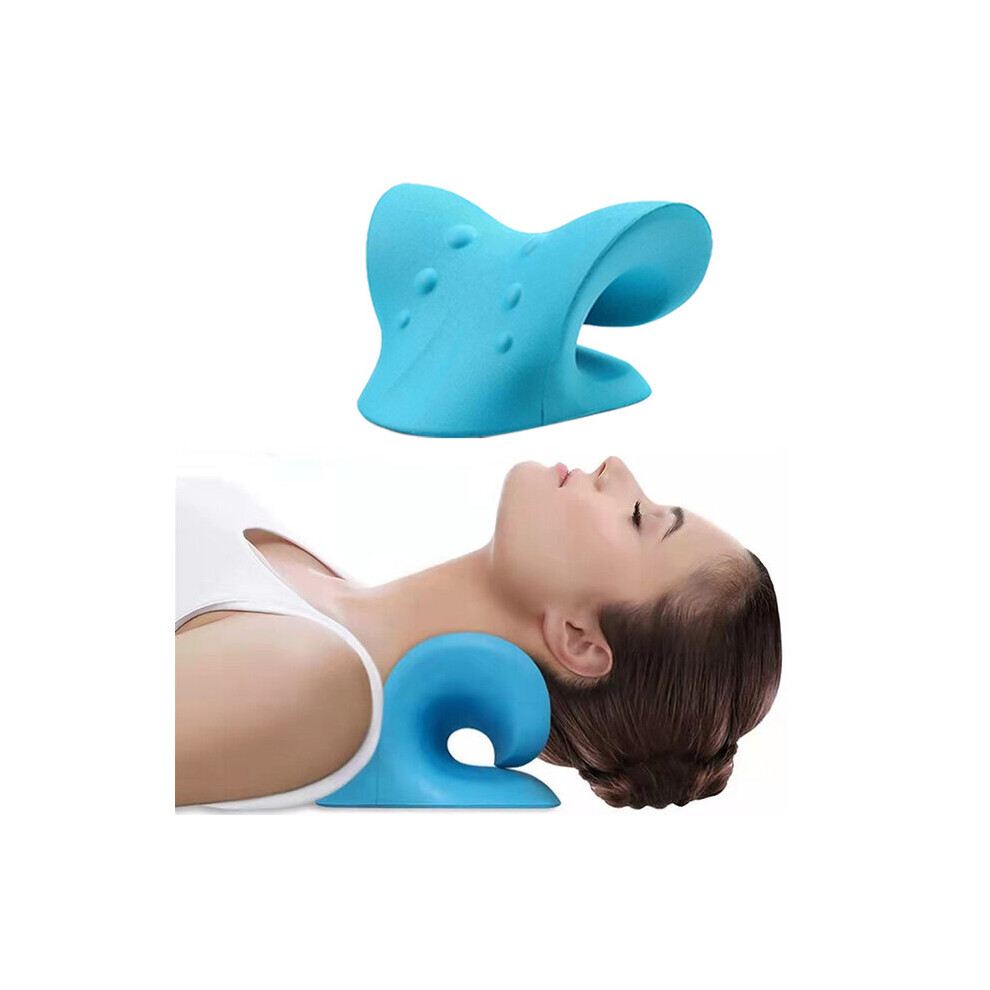 Dechoicelife (A-Light Blue) Neck Massager Shoulder Stretcher Massage Machine Pain Relief Cervical Spine Alignment Back And Neck Massager Beauty Health