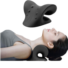 (a-Black) Neck Massager Shoulder Stretcher Massage Machine Pain Relief Cervical Spine Alignment Back And Neck Massager Beauty Health