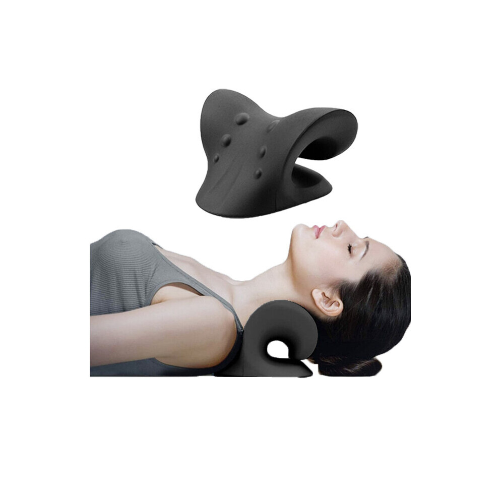 Dechoicelife (A-Black) Neck Massager Shoulder Stretcher Massage Machine Pain Relief Cervical Spine Alignment Back And Neck Massager Beauty Health