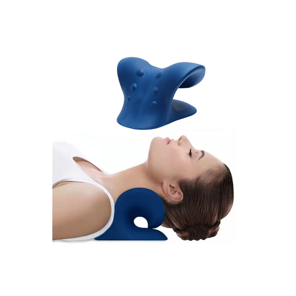 Dechoicelife (A-Blue) Neck Massager Shoulder Stretcher Massage Machine Pain Relief Cervical Spine Alignment Back And Neck Massager Beauty Health
