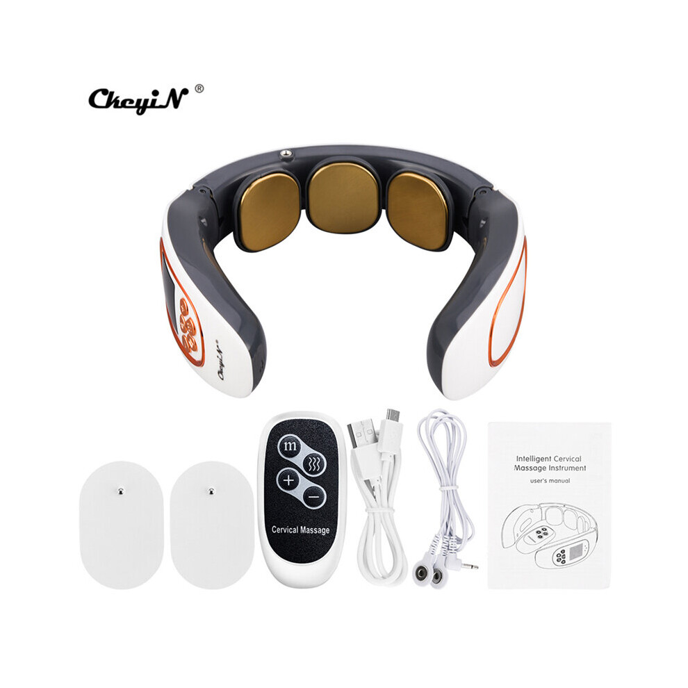 Dechoicelife White (A-Am263 ) Ckeyin Electric Back And Neck Massager Floating Cervical Muscle Massager Relieve Pain Tens Pulse Neck Massage Instrument