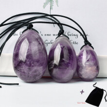 (a-Yoni Egg 05) Natural Amethyst Yoni Egg Yoni Wand Set Amethyst Massage Ball Vaginal Kegel Ball Women Muscle Training More Safer And Healthier