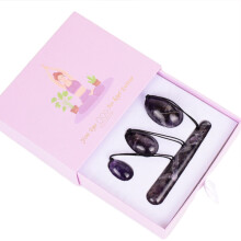 (a-Yoni Egg set 08) Natural Amethyst Yoni Egg Yoni Wand Set Amethyst Massage Ball Vaginal Kegel Ball Women Muscle Training More Safer And Healthier