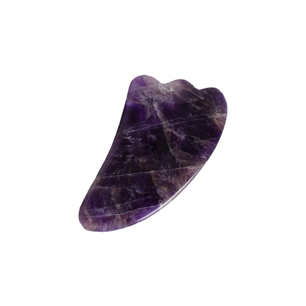 Dechoicelife (A-Type F) Natural Amethyst Jade Face Massage Roller Guasha Scraper Set Gouache Stone Facial Roller Massager Gouache Scraper Massage Tools