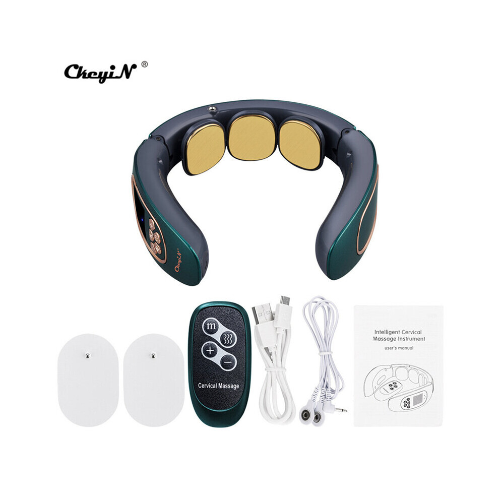 Dechoicelife Green (A-Am263 ) Ckeyin Electric Back And Neck Massager Floating Cervical Muscle Massager Relieve Pain Tens Pulse Neck Massage Instrument