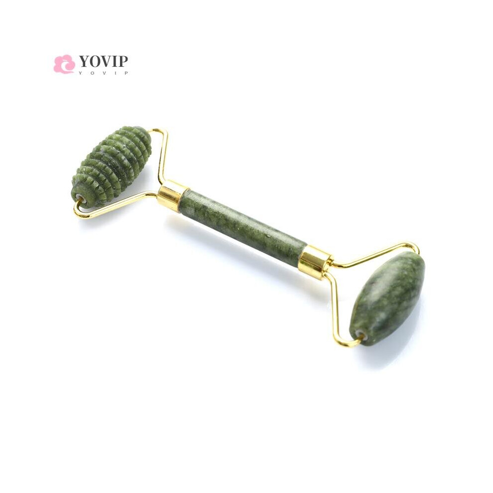 Dechoicelife (A-02) 1Pcs Natural Jade Roller Guasha Skin Scraper Facial Stone Firming Face Anti-Aging Puffy Eyes Massager Neck Anti Wrinkle